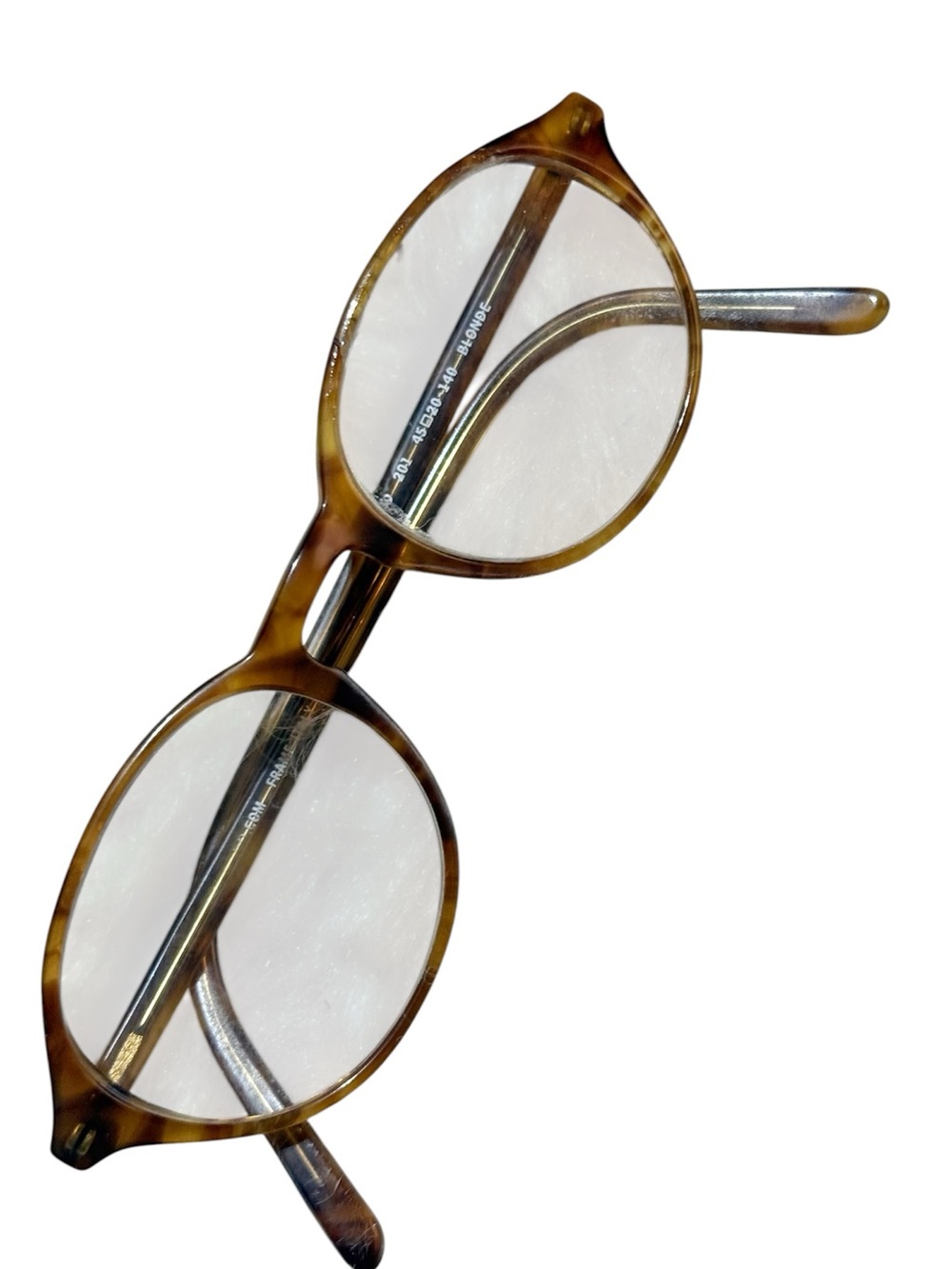 Blonde Mod 201-45-20-140 Italy Frame Amber Tortoiseshell Round Reading Glasses